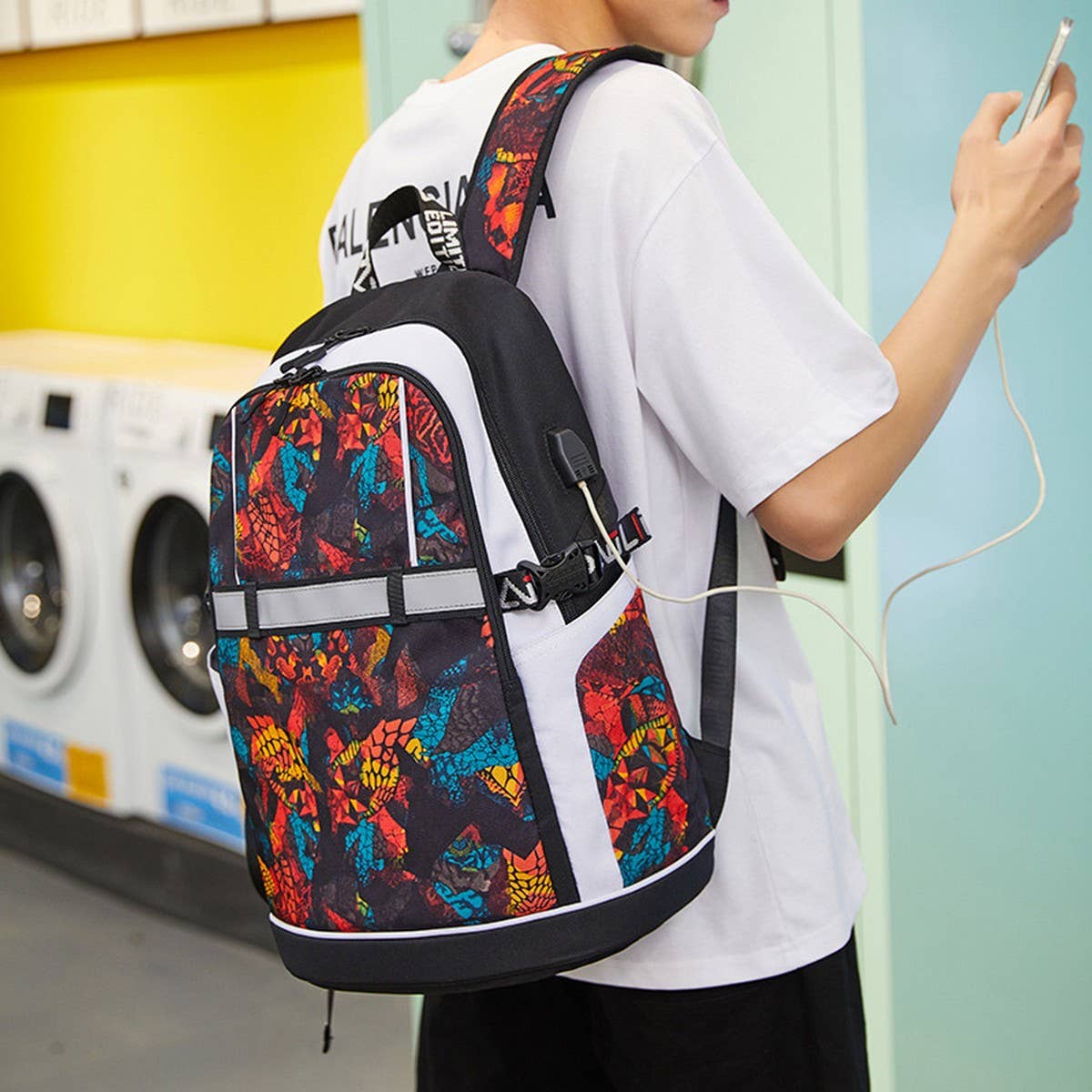 BACKPACKS FOR SCHOOL OXFORD PRINT WATERPROOF BAG_CWAB5465