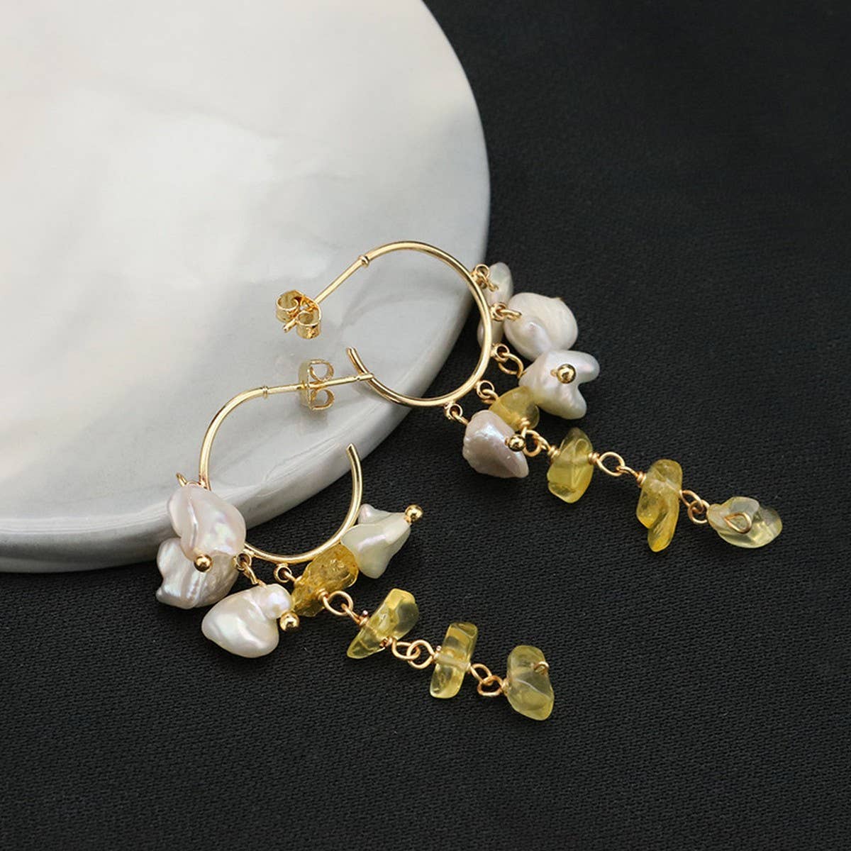 Womens High-End Natural Pearl Earrings