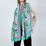 Floral Print Satin Scarf Spring Beach Wrap_Cwasc0681