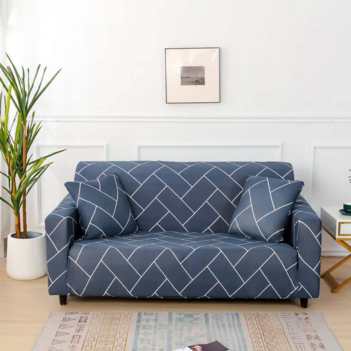 SOLID STRETCH SOFA COVER FULL WRAP 2 3 SEAT_CWMM8314