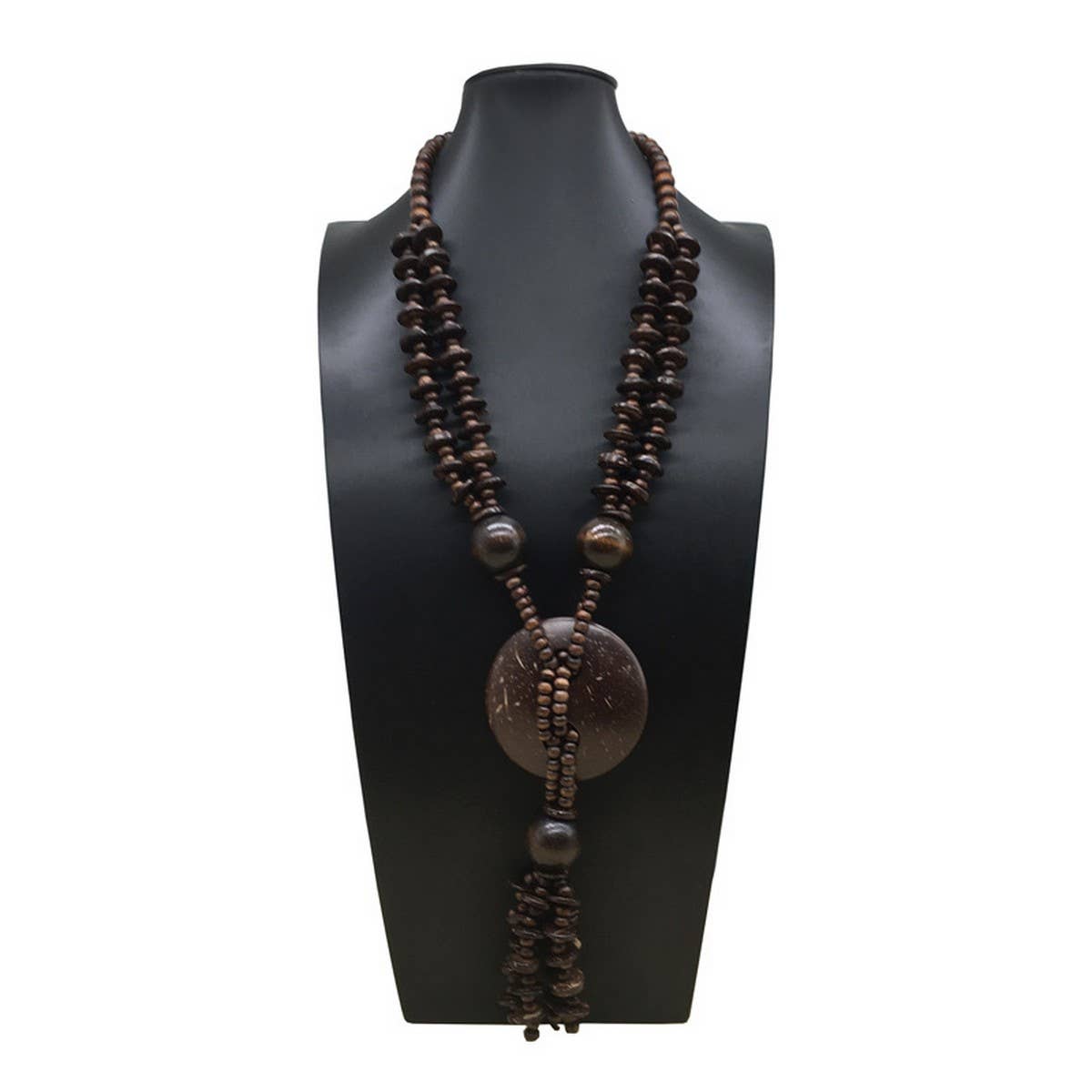 BOHEMIAN WOODEN BEAD LONG NECKLACE_CWMM4924