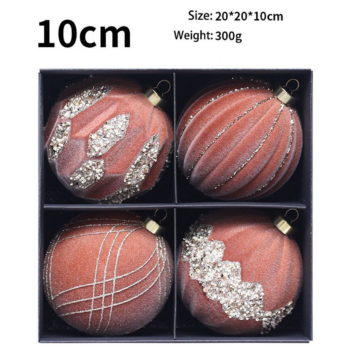 Glitter Flannel Christmas Ball Ornament Set_Cwmm9982
