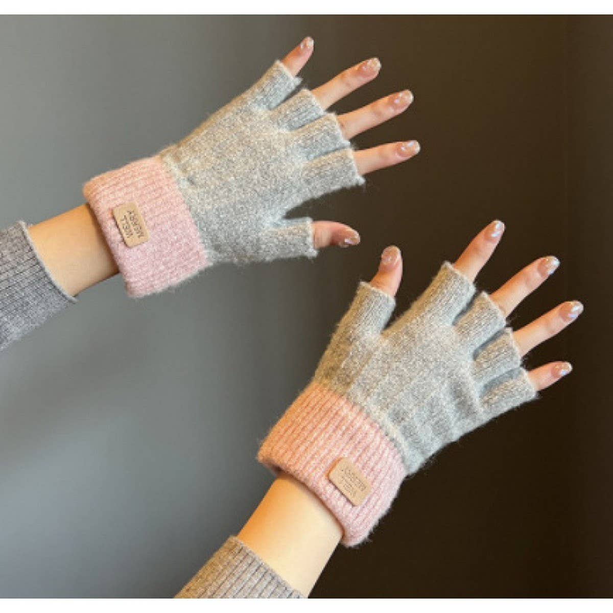 Women'S Autumn And Winter Half Finger Wool Gloves_Cwag0176