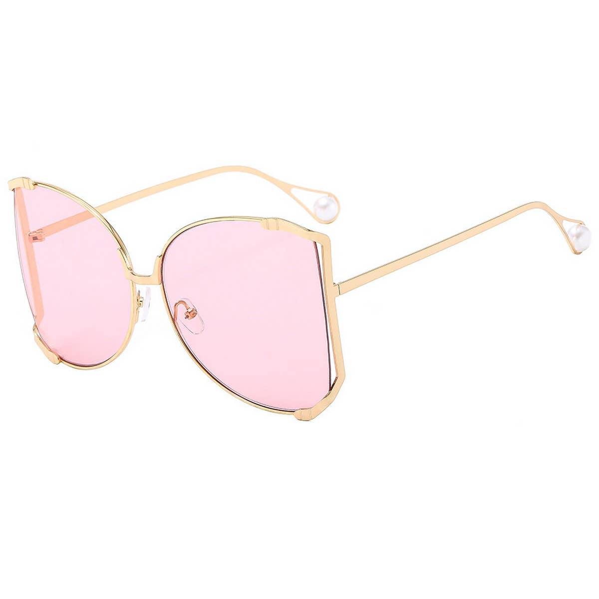 RUNWAY OVERSIZED SUNGLASSES WITH GEM ARMS_CWASG1181