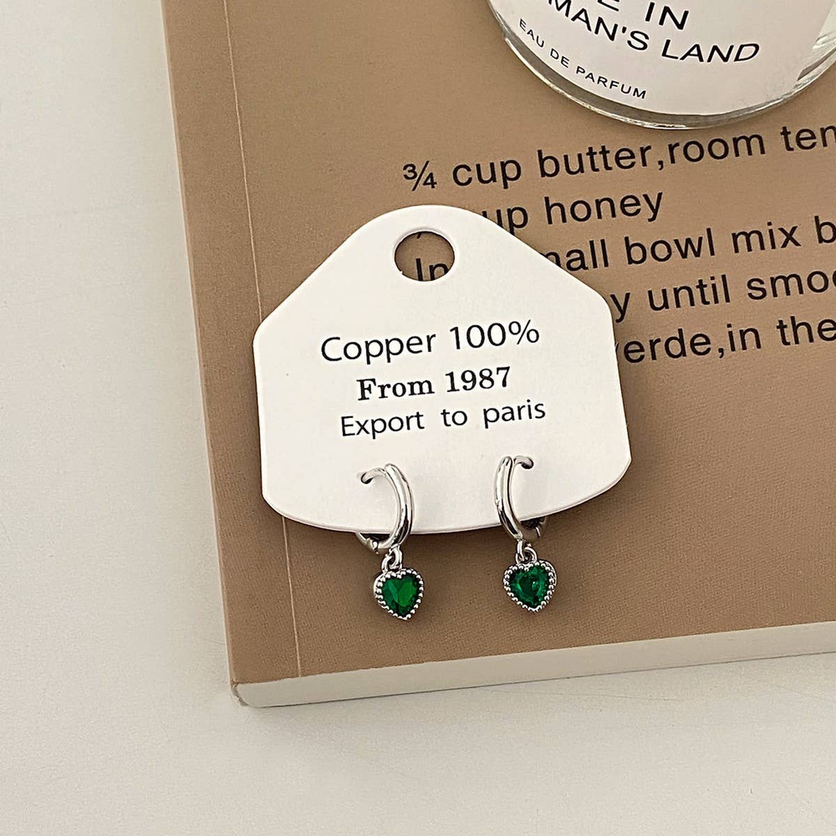 Valentines Day Zircon Heart Pendant Earrings