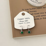 Valentines Day Zircon Heart Pendant Earrings