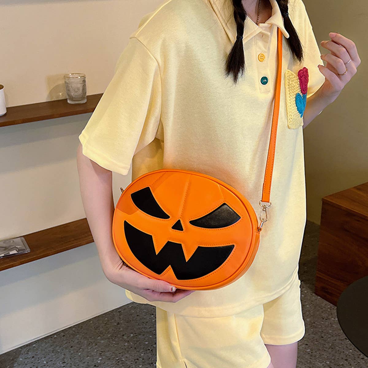 Halloween Pumpkin Cartoon Shoulder Crossbody Bag_Cwab0990