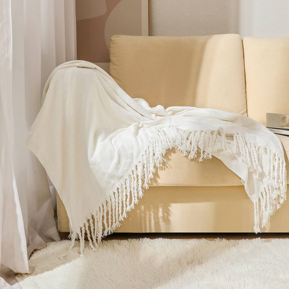 FRINGED SOFT AND WARM KNITTED BLANKET_CWMM0201