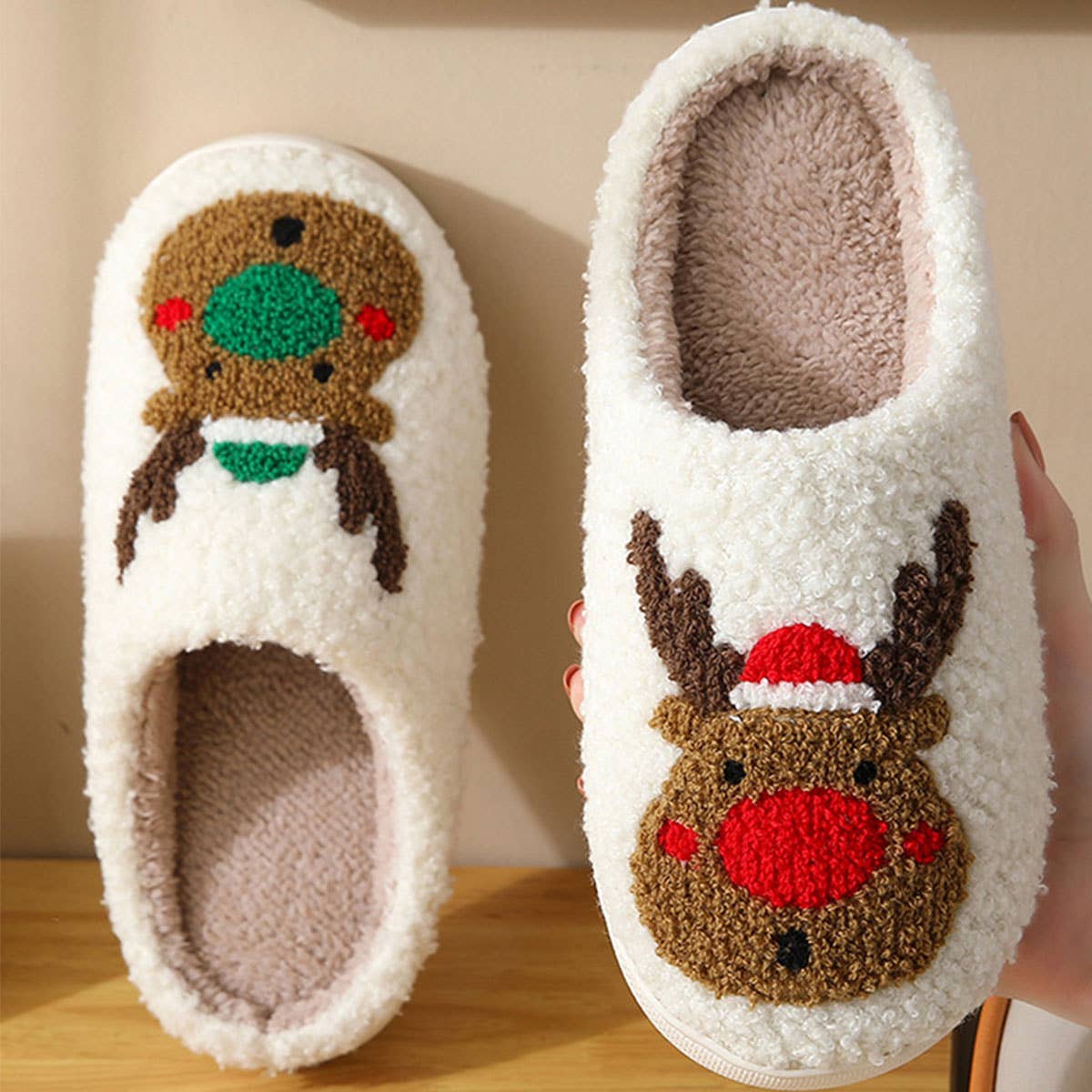 CHRISTMAS ELK NON SLIP COTTON SLIPPERS_CWSHS0275