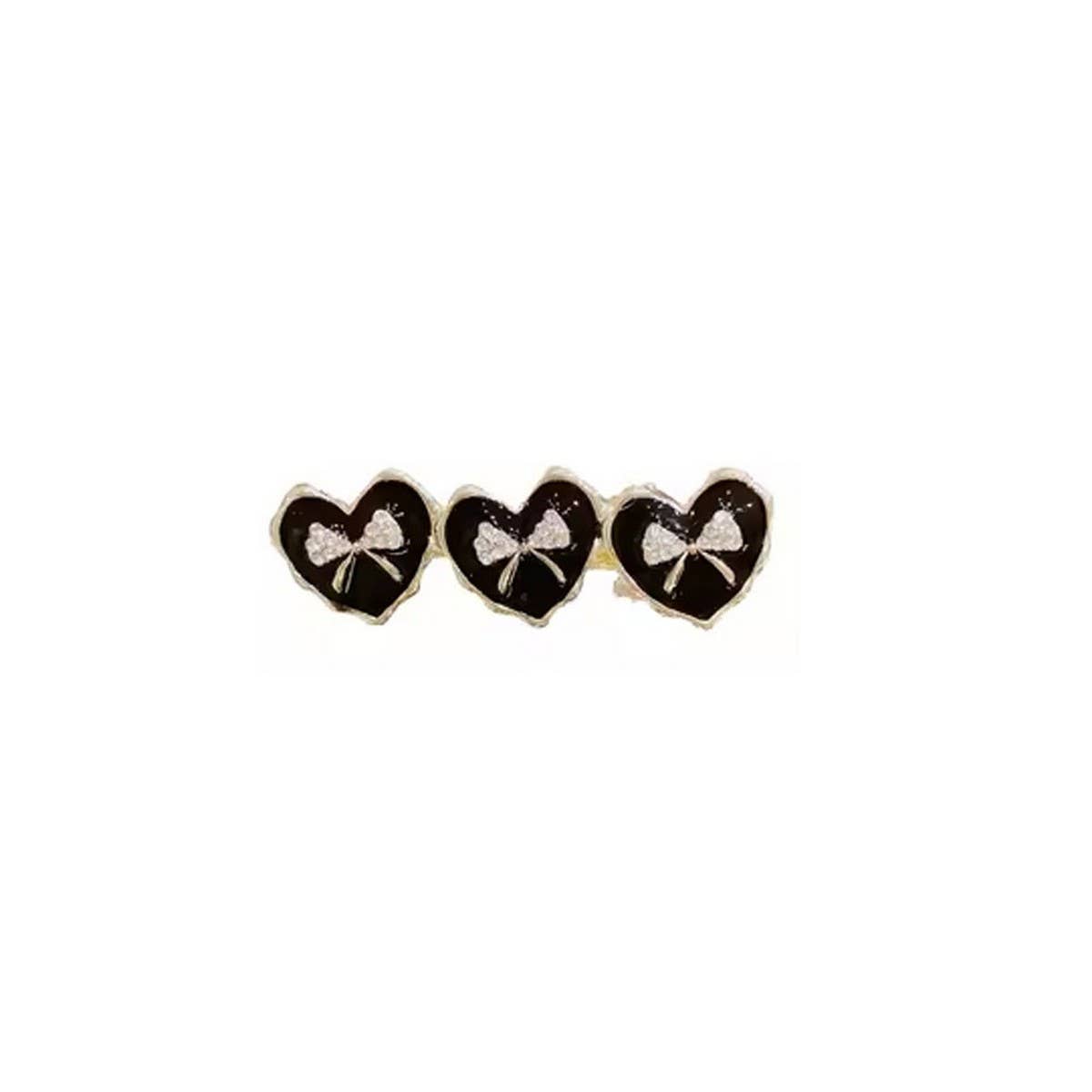 BLACK HEART DUCKBILL CLIP SIDE CLIP BANGS HAIRPIN_CWAHA4712