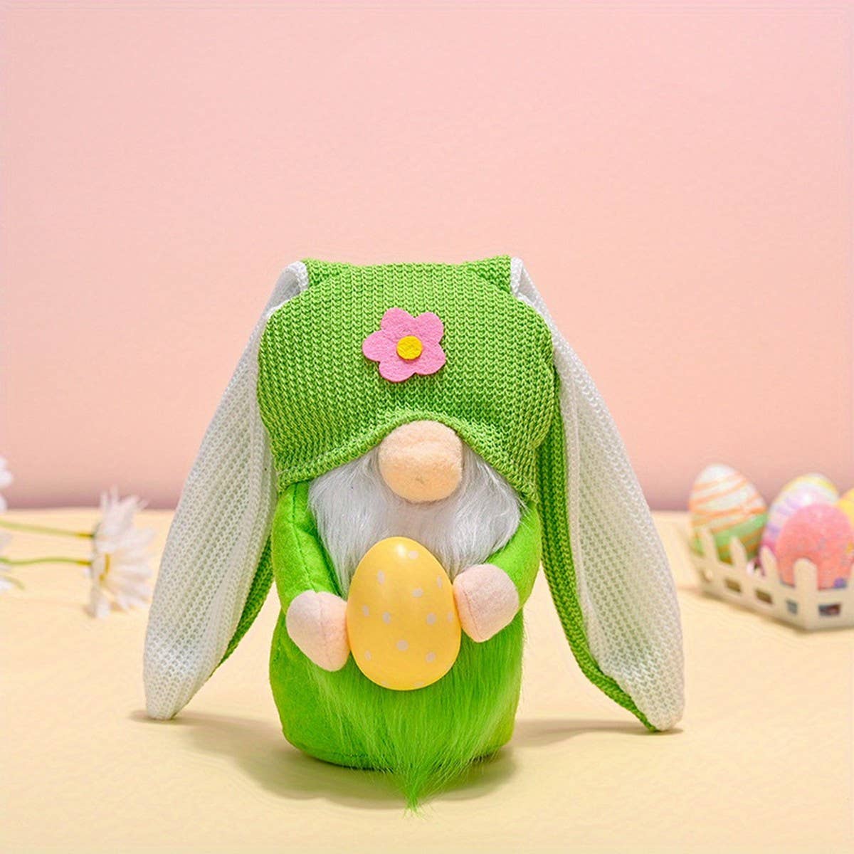 EASTER LONG EARED BUNNY FACELESS DOLL FIGURINE_CWMM3495