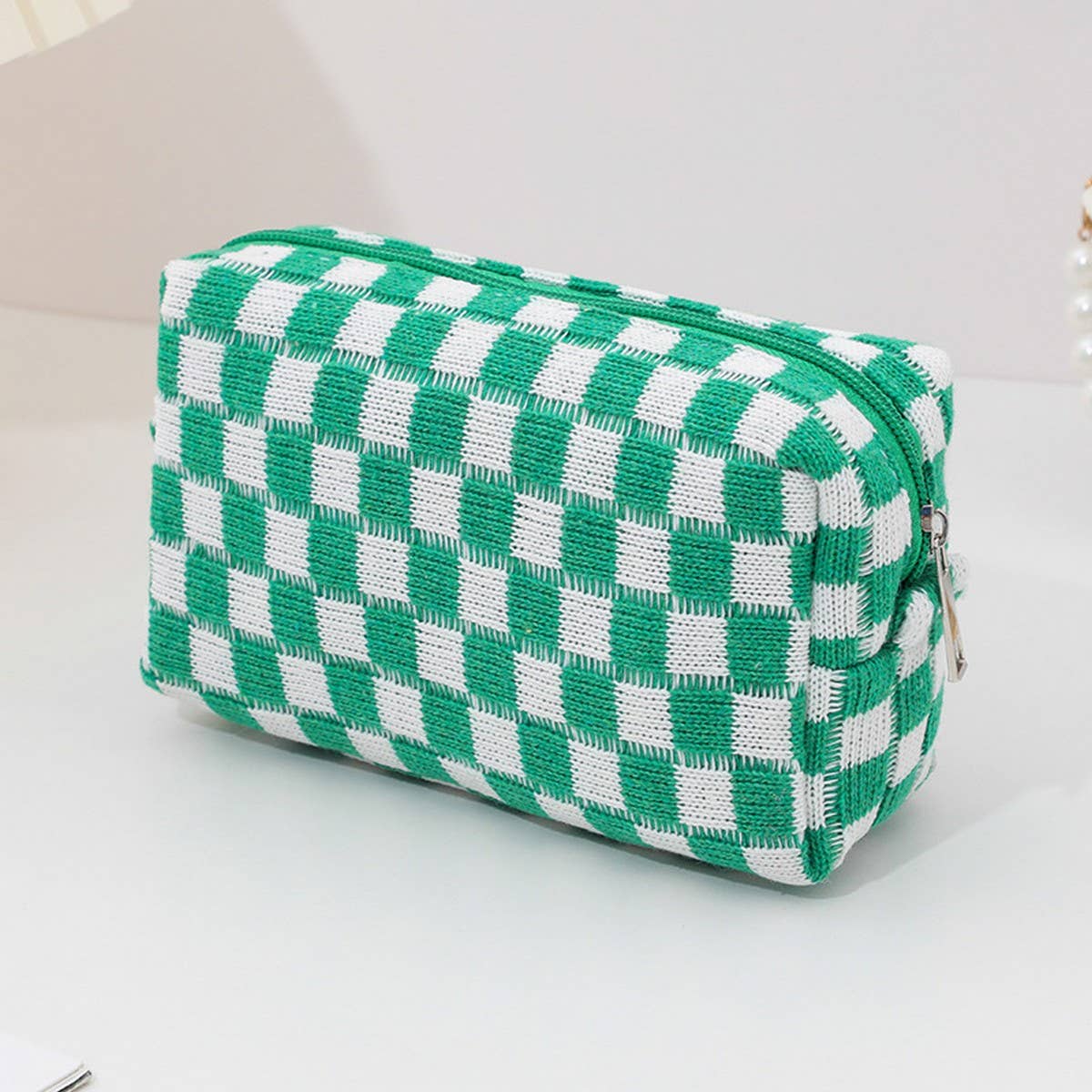 KNITTED LARGE CAPACITY COSMETIC BAG STORAGE BAG_CWAB1214