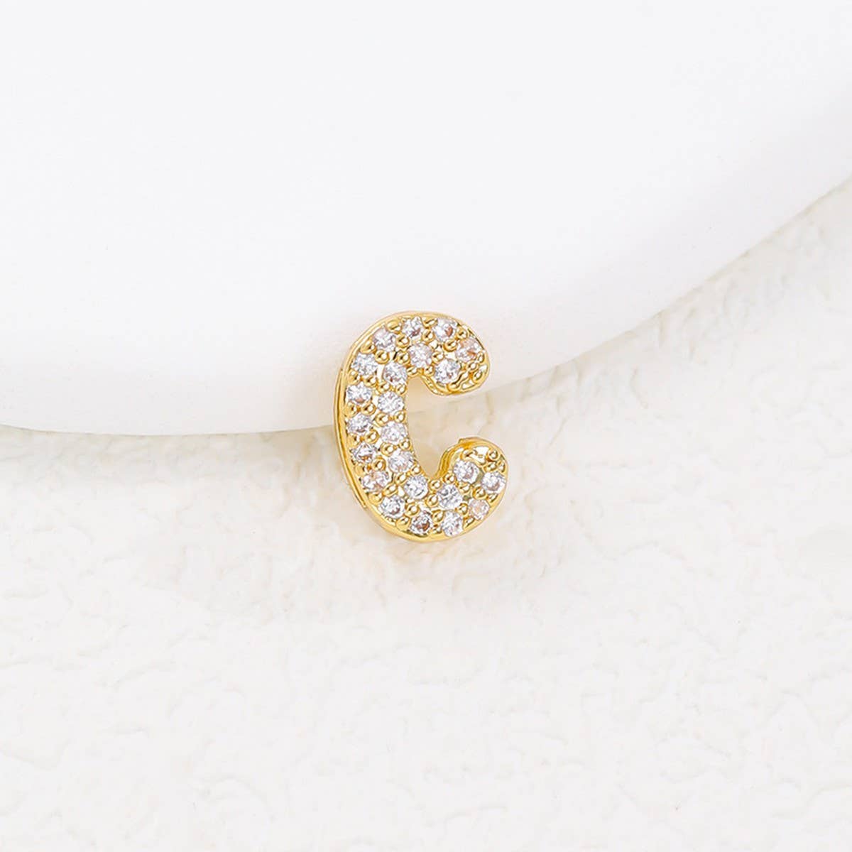 Tiny Zirconia Pendant 26 Letters Necklace_Cwmm5863