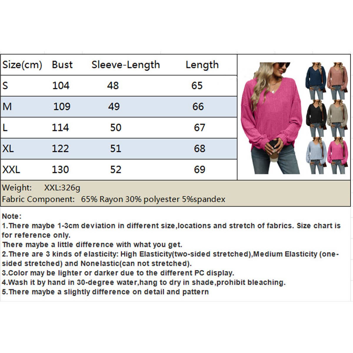 Solid Color V-Neck Baggy Pit Strip Shirt