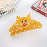CHRISTMAS FUN SNOWMAN ELK CUTE HAIRPIN_CWAHA1597