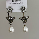RETRO PEARL STAR BUTTERFLY EARRINGS_CWAJE1522