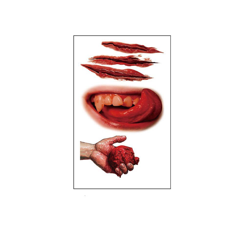 HALLOWEEN FAKE WOUNDS SCARY SCAR TATTOOS_CWMM8379