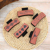 DENIM LEATHER WOMEN WESTERN HAIR CLAW CLIPS_CWASC1621