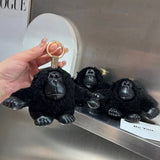 CUTE WOOL CHIMPANZEE CAR KEYCHAIN FUR PENDANT_CWMM2490