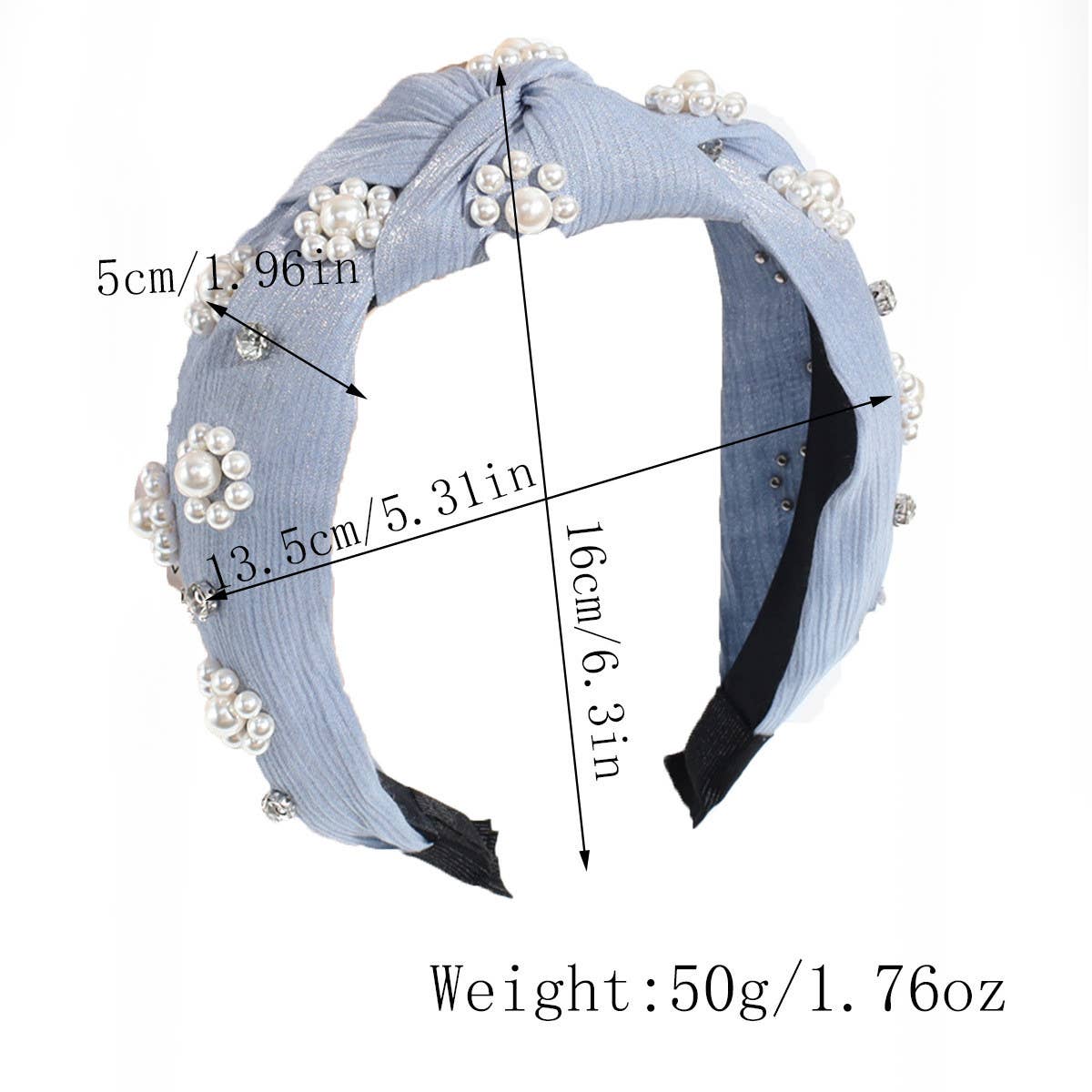 Women Imitation Pearl Knotted Headband