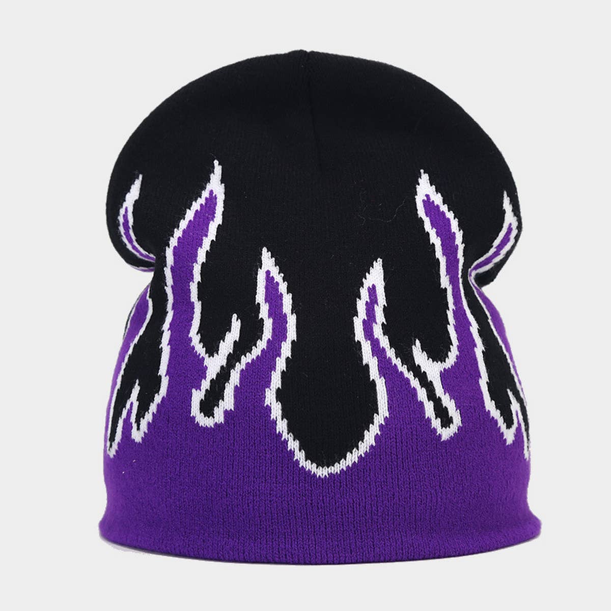 FASHION FLAME JACQUARD KNITTED HAT_CWAH1615