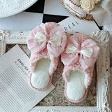 PALACE STYLE BOWKNOT COTTON NON SLIP SLIPPERS_CWMM2943