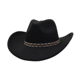 Western Ethnic Felt Cowboy Fedora Hat_Cwah04406