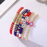 FASHION USA SHIELD CLAY BEADED BRACELET SET_CWMM3535