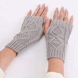 Diamond New Knitted Half Finger Gloves_Cwag0091
