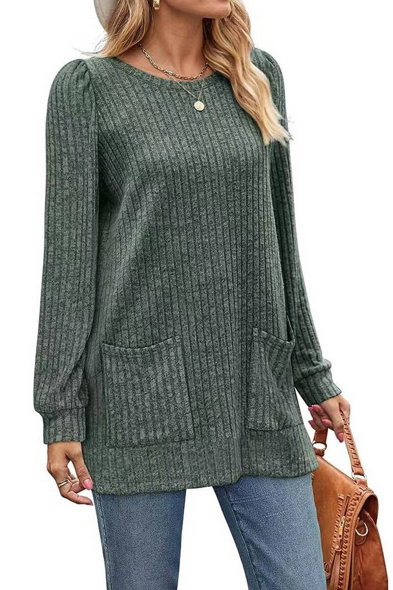 Women Casual Puff Sleeve Shirt_Cwtstl0781