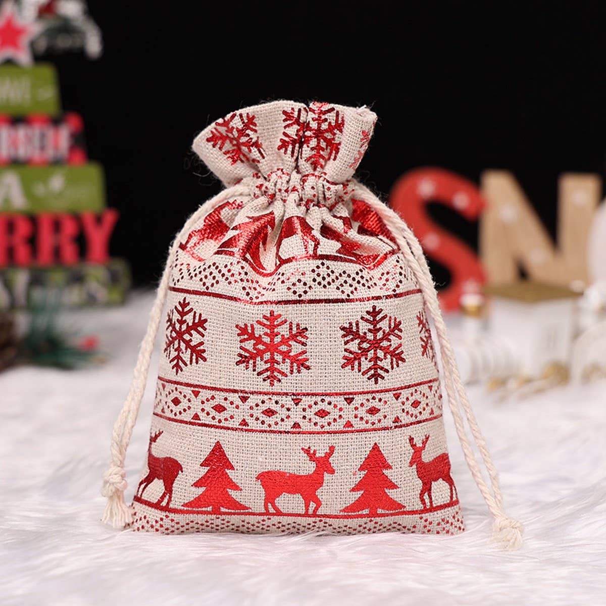 Cwmm1748_Christmas Goodie Bag Drawstring Gift Bag
