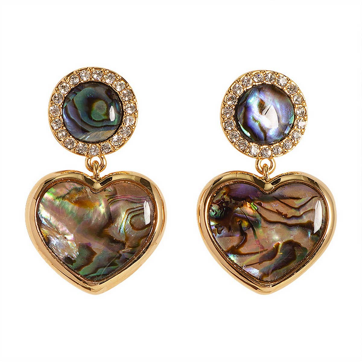 ABALONE EARRINGS WITH DIAMOND AND ZIRCONIA_CWMM4356