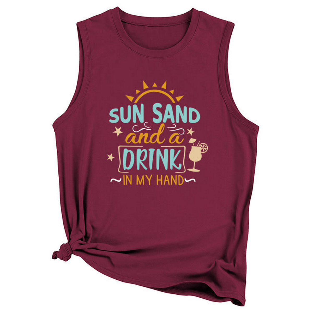 Wome Casual Loose Fit Tank Top, Minimal Style_Cwttsl0418