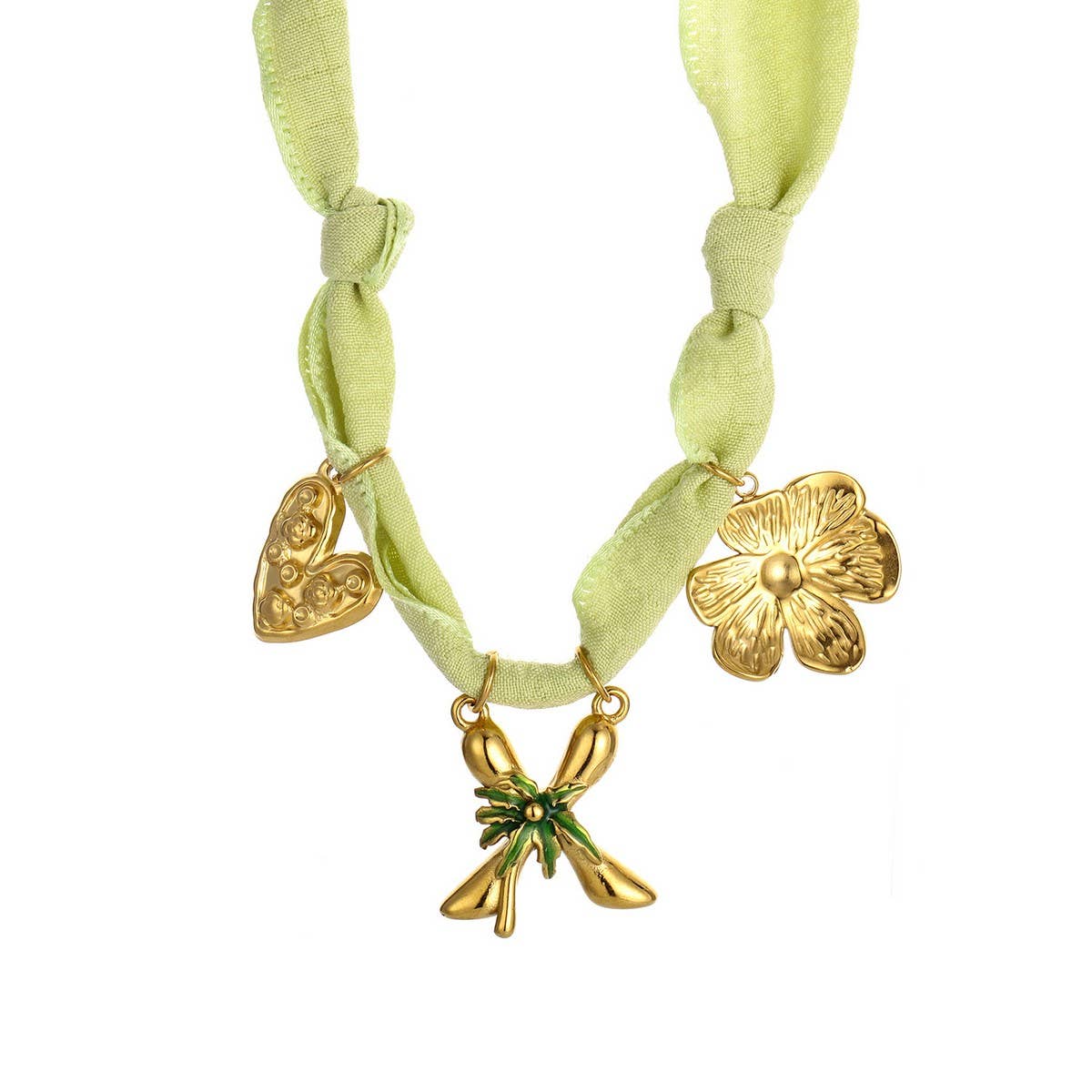 COLORFUL SCARF NECKLACE WITH FRUIT CHARMS_CWMM8801