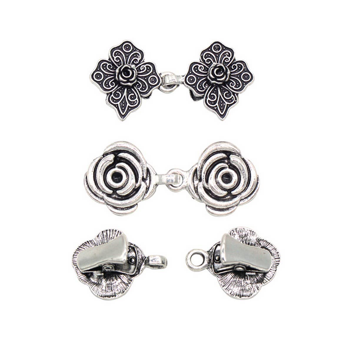 NEW BUCKLE ROSE LEAF RETRO SHAWL CLIP FIXED_CWMM2206