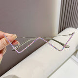 HALF RIMLESS METAL CHAIN GLASSES FRAME_CWASG0365