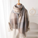 Warm Checkered Scarf Shawl For Cold Weather_Cwasc2763