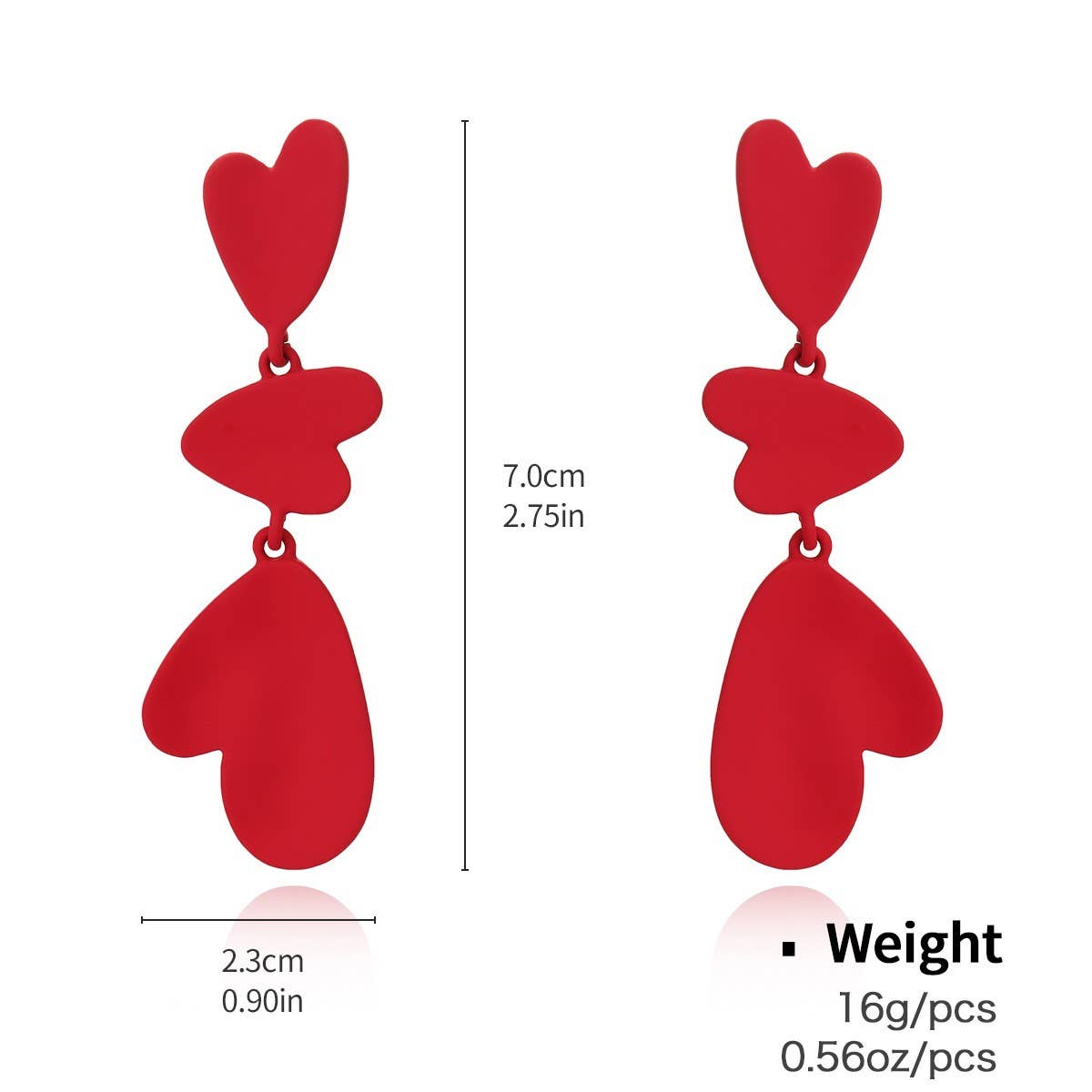 Womens Stylish Geometric Heart-Shaped Earrings
