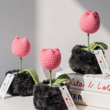 Cwmm9281_Tulip Knitted Cute Crochet Pot
