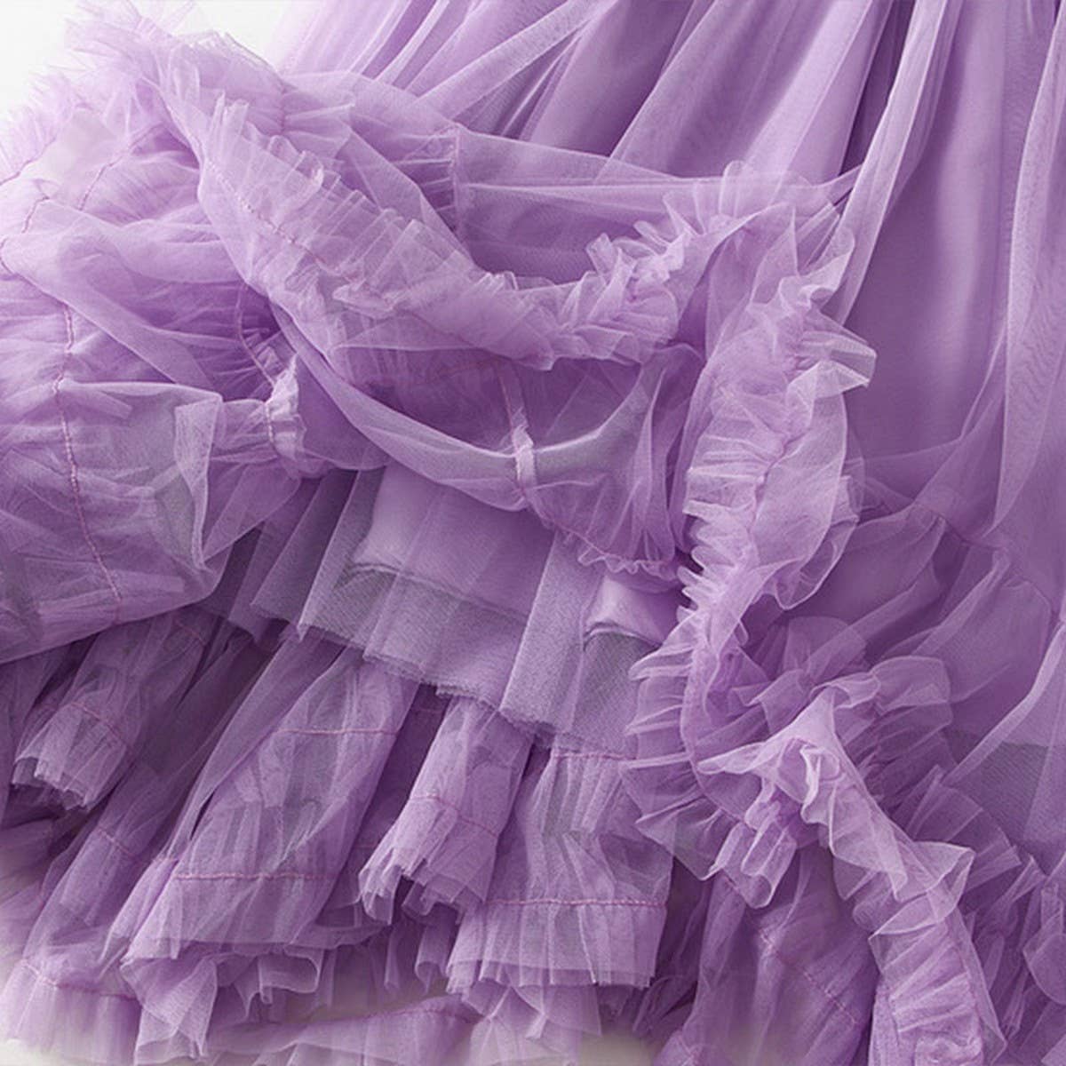 SWEET RUFFLE TULLE A LINE FLARED PUFF SKIRT_CWBMS0376