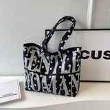 2024 New Textured Lettering Canvas Shoulder Bag_Cwab2693