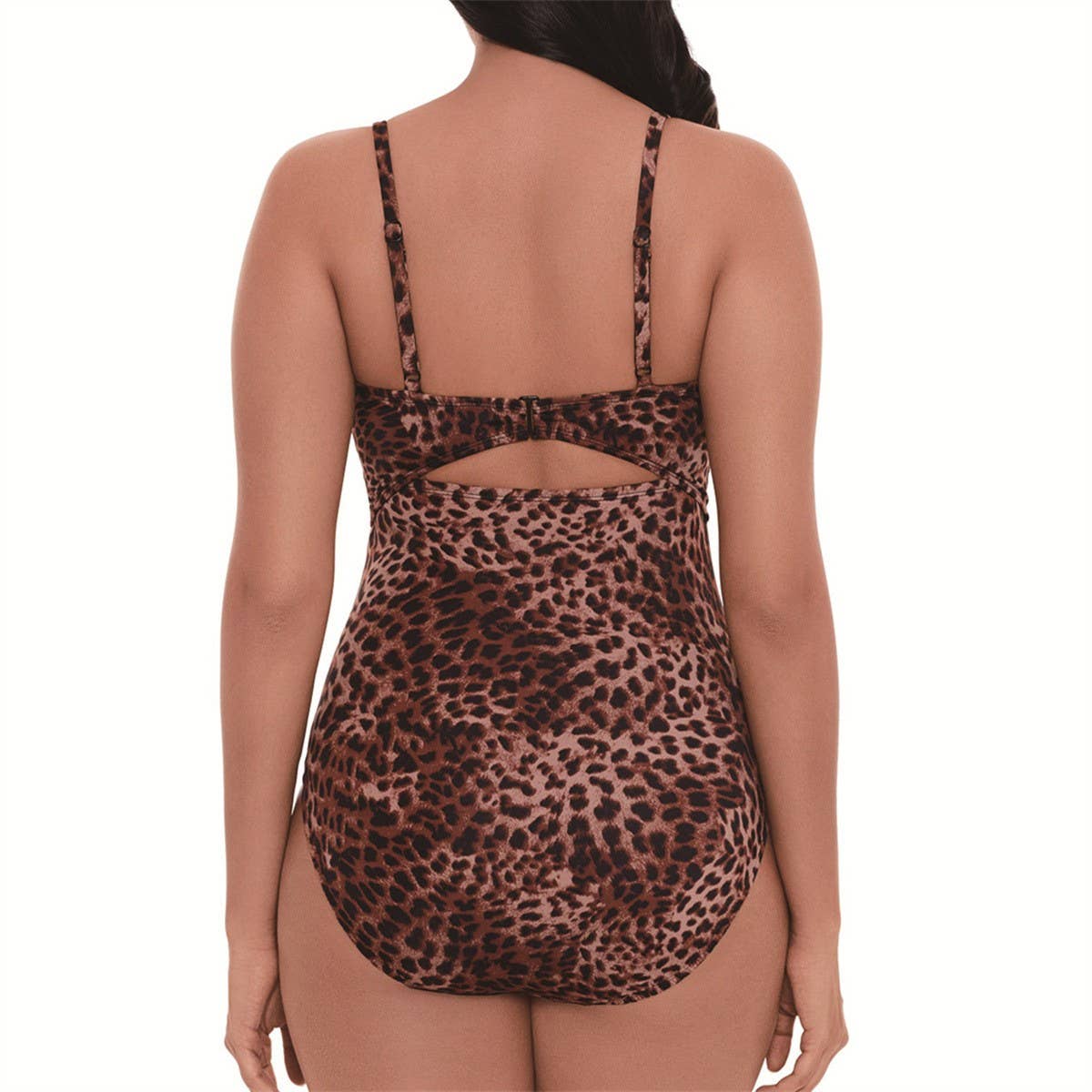 LEOPARD PRINT SLIM CUT OUT BIKINI SWIMSUIT_CWMW0620