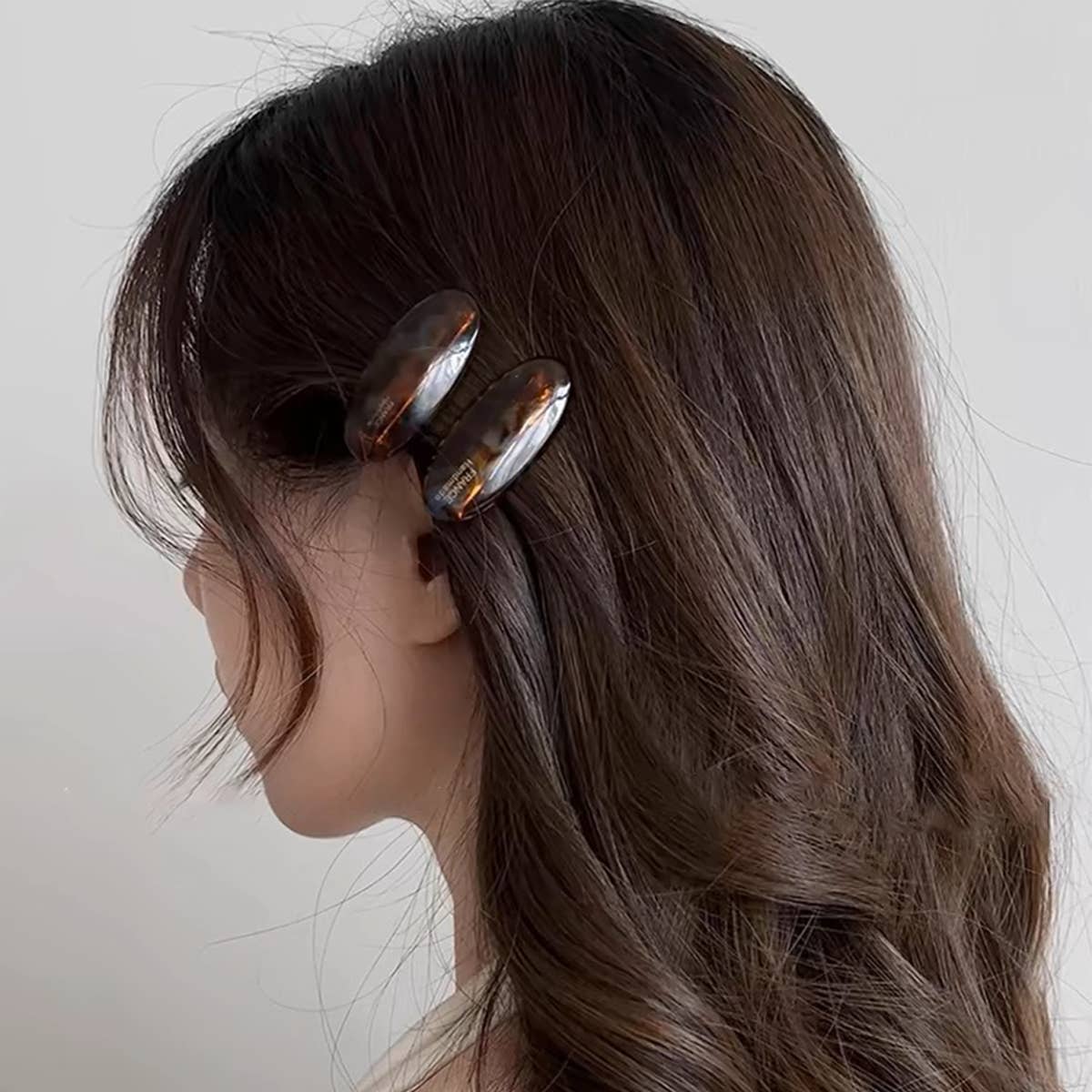 Marble Pattern Oval Resin Hair Barrettes For Women_Cwaha0753