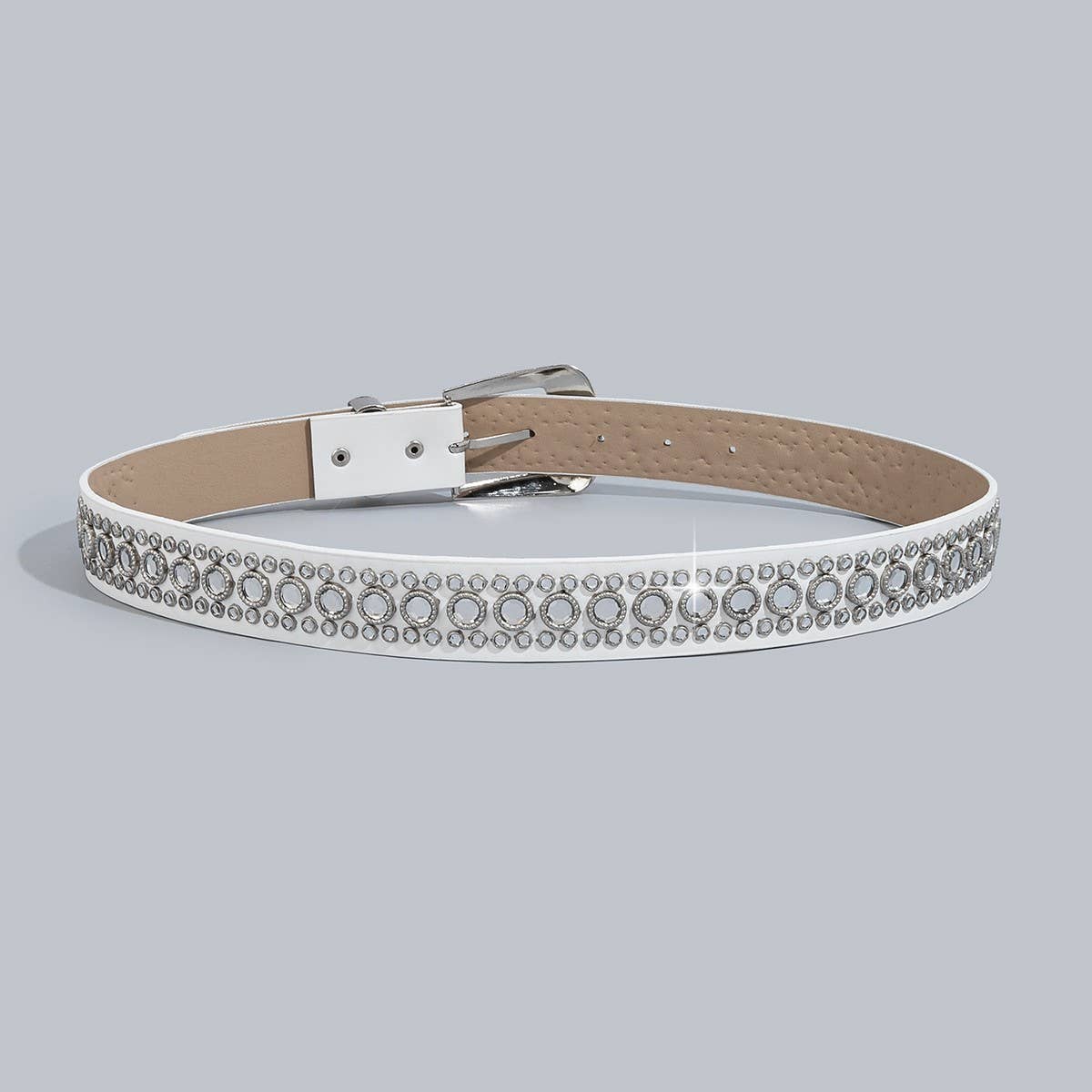 Cwabe0564_Punk Style Studded Rhinestone Belt