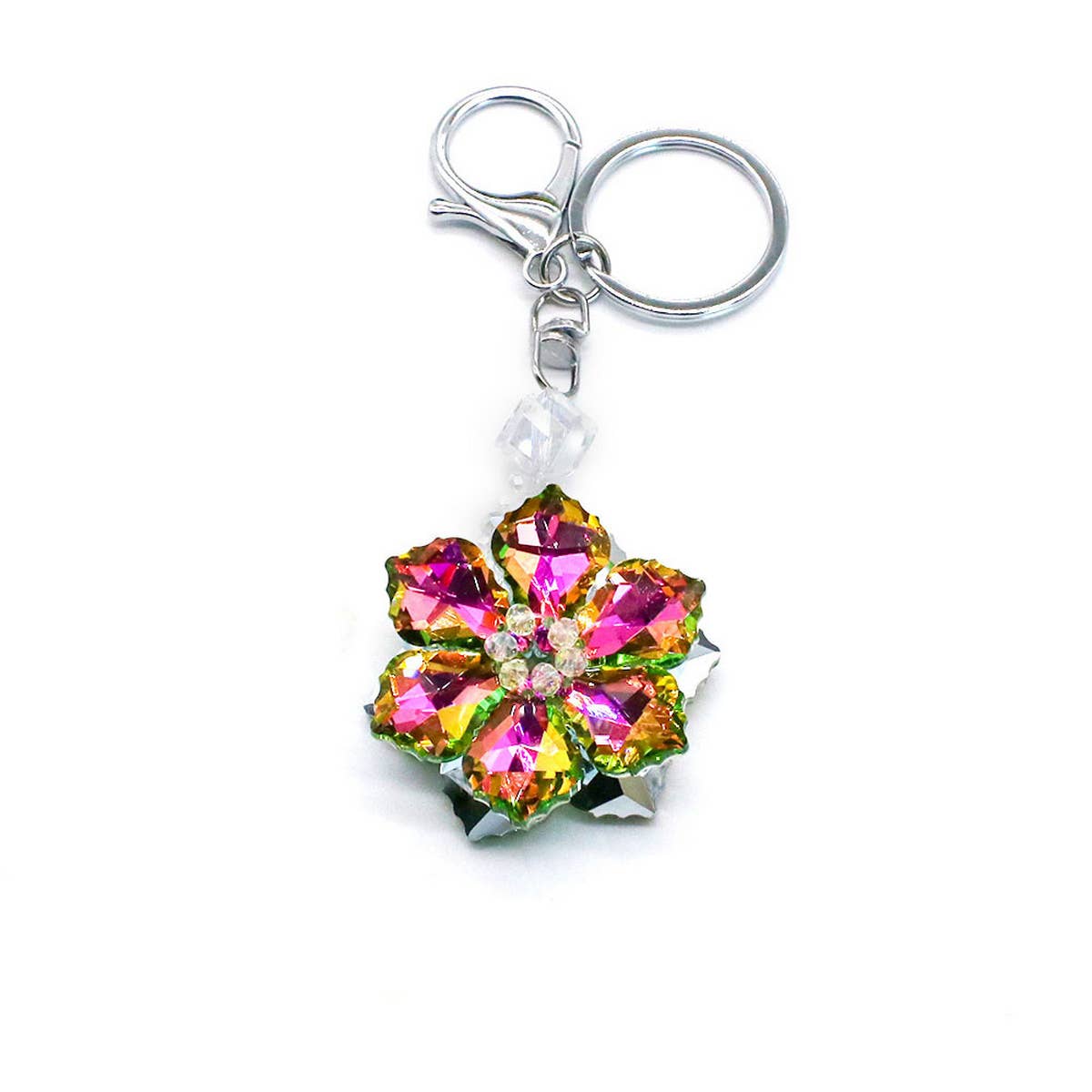 COLORFUL CRYSTAL FLOWER KEYCHAIN_CWMM1566