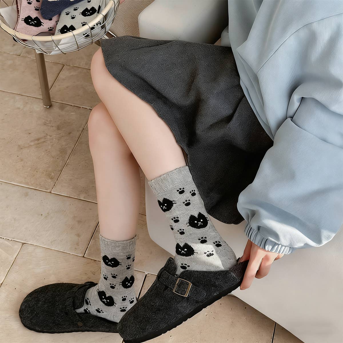 Cute Cartoon Wool Slouchy Crew Socks Women_Cwms03359