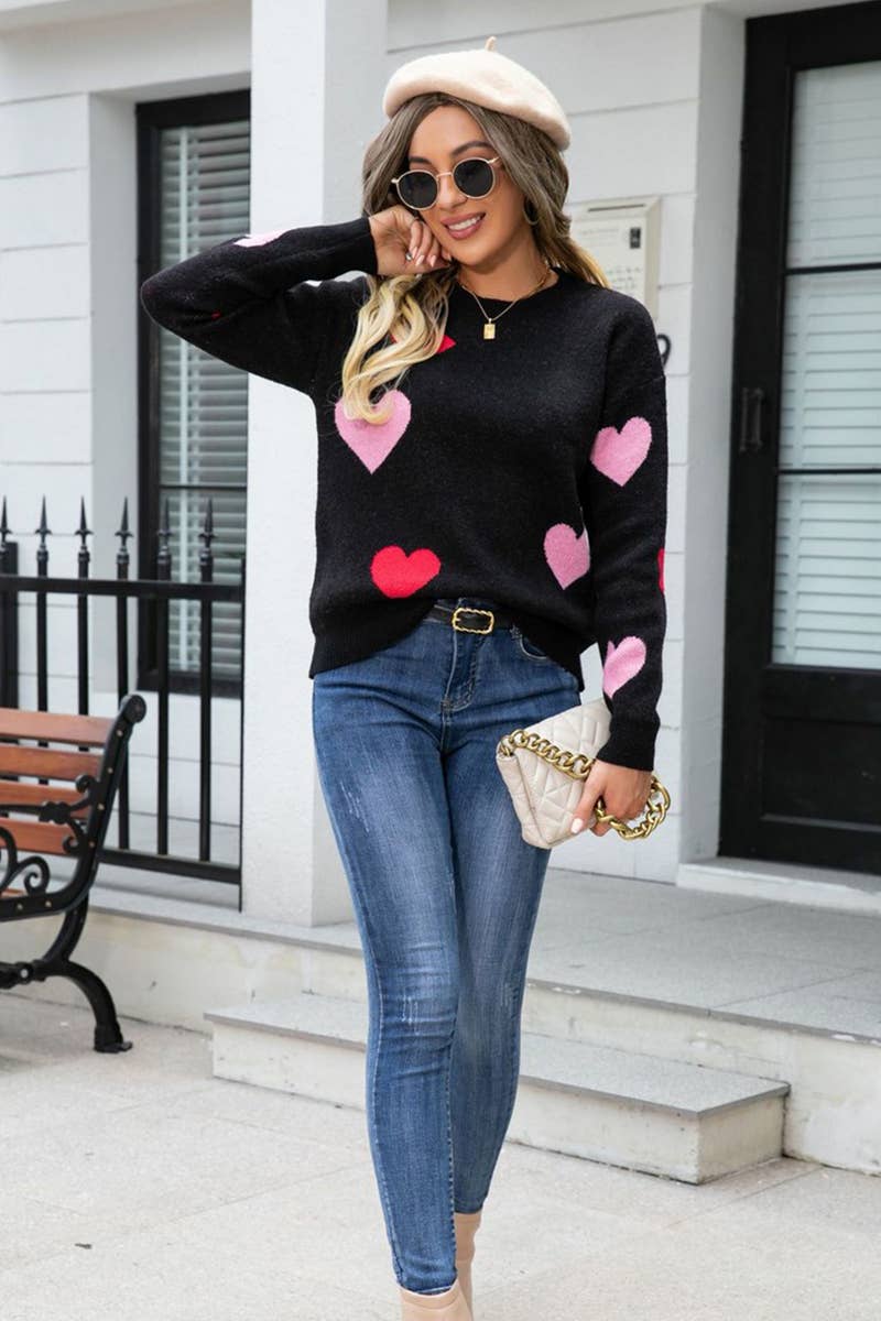 Women Casual Loose Round Neck Sweater_Cwoswl1451