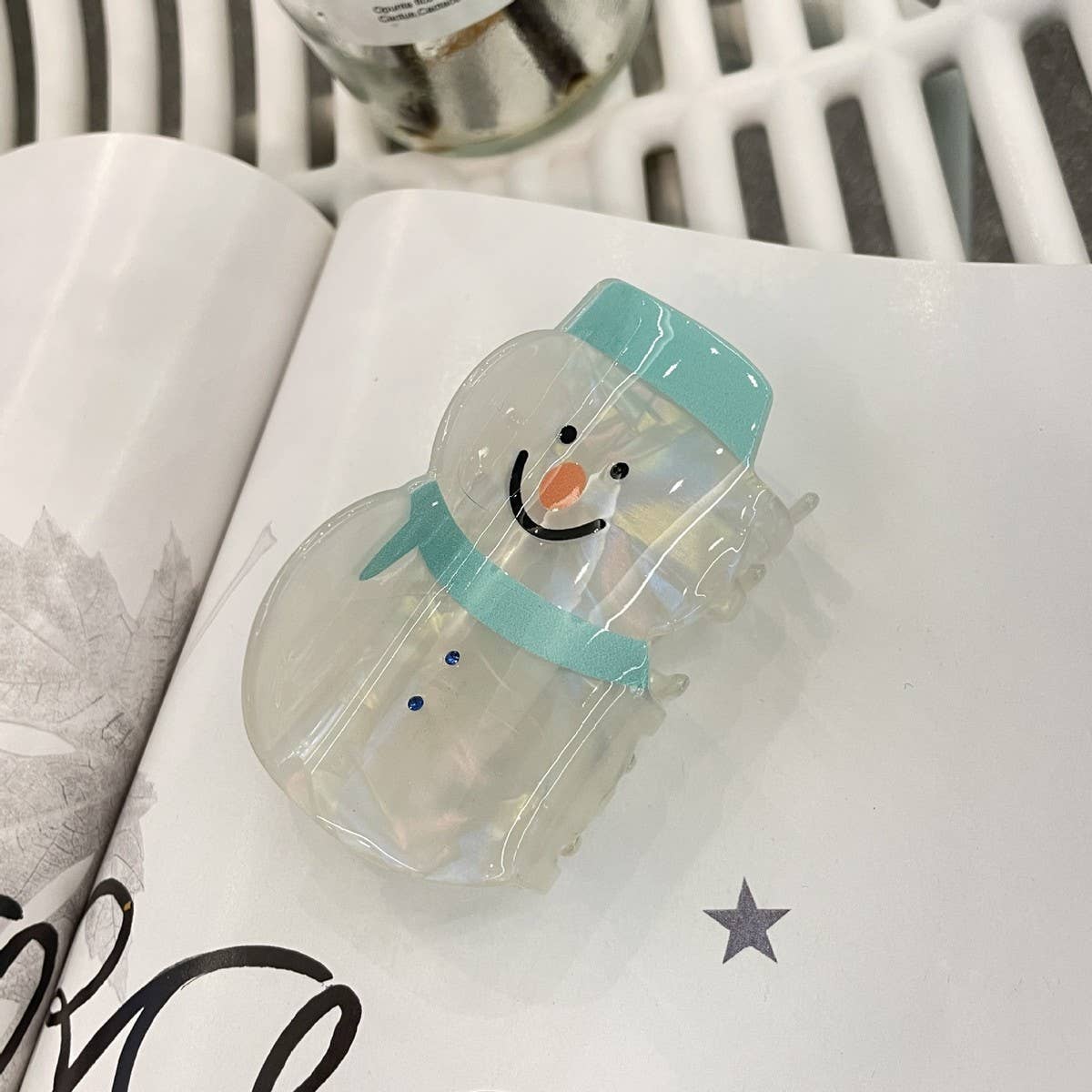 Cwaha1512_Sweet Love Cute Snowman Hair Claw Clip