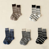 Ins Style Wool Colorblock Striped Crew Socks_Cwms03358