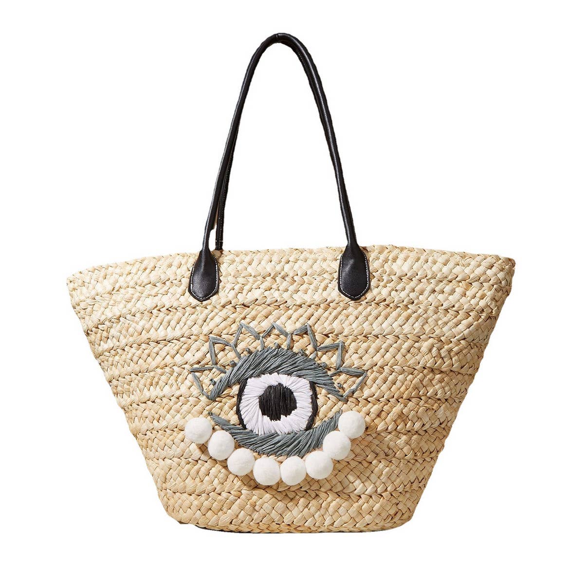 FASHION EYE PATTERN BEACH BAG WOVEN BAG_CWAB1983